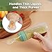Haakaa Silicone Baby Food Dispensing Spoon Feeder 4oz - Infant Squeeze Cereal Feeder, Baby Fresh Food Feeder, Feed Bottle for Puree, Solid Baby Food, BPA Free, 4m+ Babies – Pea Green