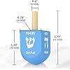 Zion Judaica Colored Wooden Dreidels 1.75 Medium Size Driedel 10 Pack Drydels in a Ziplock Bag Bulk Pack Colorful Dreidels Spinning Tops Chanukah Game Driedels for Kids Traditional Hanukkah Toy