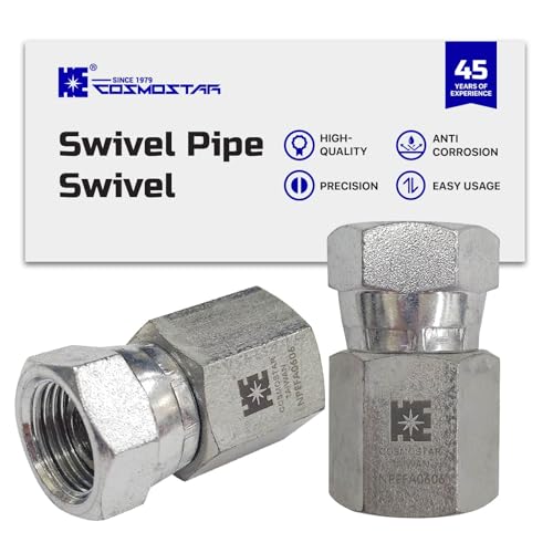 Image of Cosmostar 3 /8 inch NPTF Female x 3 /8 inch NPSM Swivel Pipe Swivel, Hydraulic Adapter(NPEFA0606)