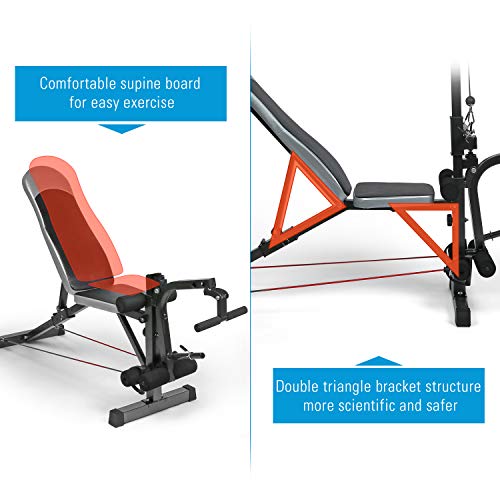 Weightlifting Bed Bench Press Squat Rack Indoor Multi-Function Adjustable Olympic Weight, Strength Training Fitness Equipment