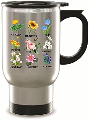 Flowers Sunflower Marigold Tulip Aesthetic For Flower Lover 14oz Steinless Steel Travel Mug