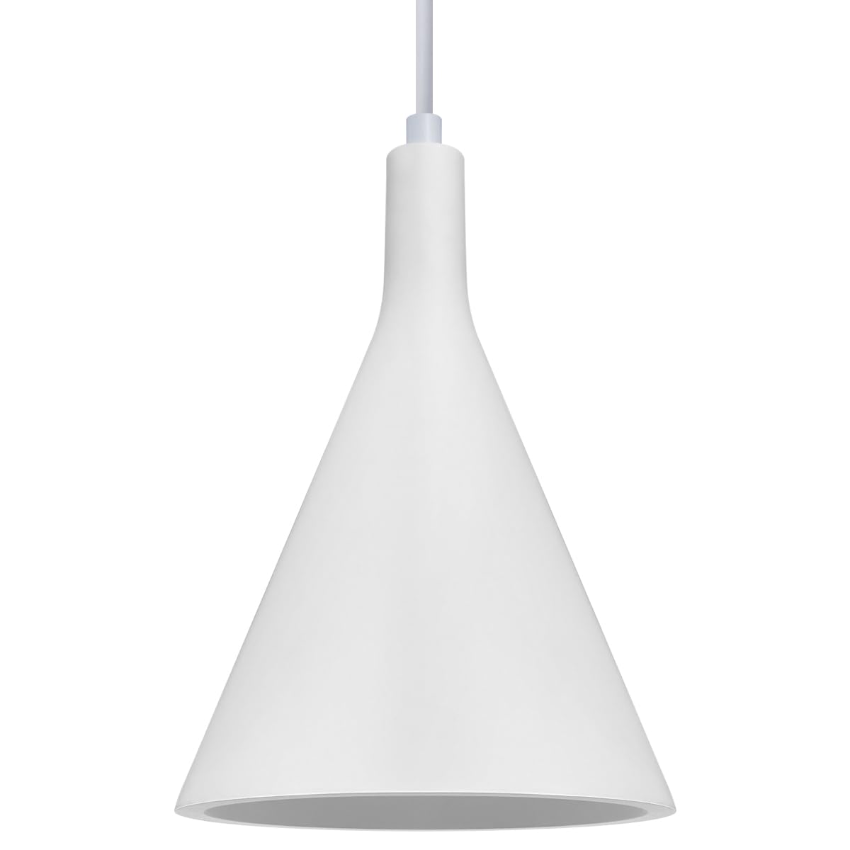 Long Life Lamp Company White Ceramic Lamp Shade Pendant Ceiling Light Gypsum 1 Light Pendant K414