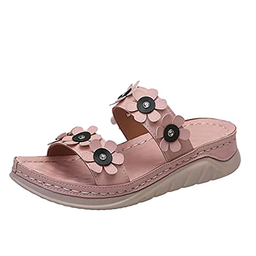 Sandals For Women Waterproof And Arch Support, Women s Casual Open Toe Slippers Breathable Thick-Soled Outdoor Indoor Flip Flop Sandals Dressy