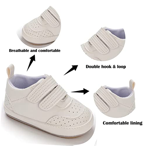 Image of E-FAK Baby Shoes Boys Girls Infant Sneakers Non-Slip Rubber Sole Toddler Crib First Walker Shoes