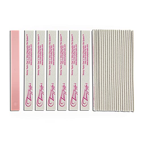 Tammy Taylor Peel ‘N’ Stick Clean Finish Buffer, Natural Nail Buffing File for Fingernails and Toenails, Professional, Sanitary, Replaceable, Durable Cloth Material (10 Pack)