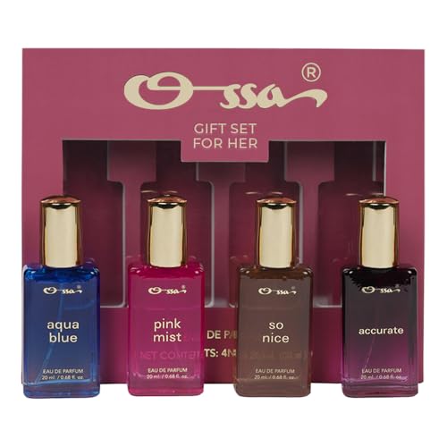 Image of Ossa Gift Set Perfume For Women - 4x20 ML (80ML) | Aqua Blue, Pink Mist, Accurate, So Nice | Premium Perfume Gift Set | Long-Lasting Fragrance For Memorable Gift for All Occasions