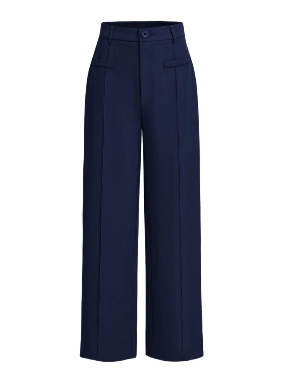 Womens Fall Solid Color Front Straight Pants Trousers