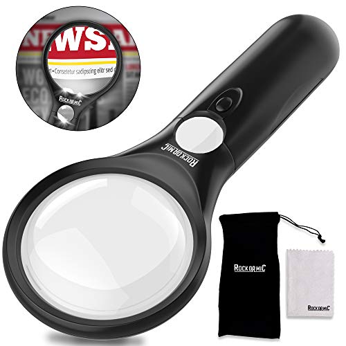 Magnifying Glass with Light for Reading [45x 3x] Premium Quality Handheld Magnifier