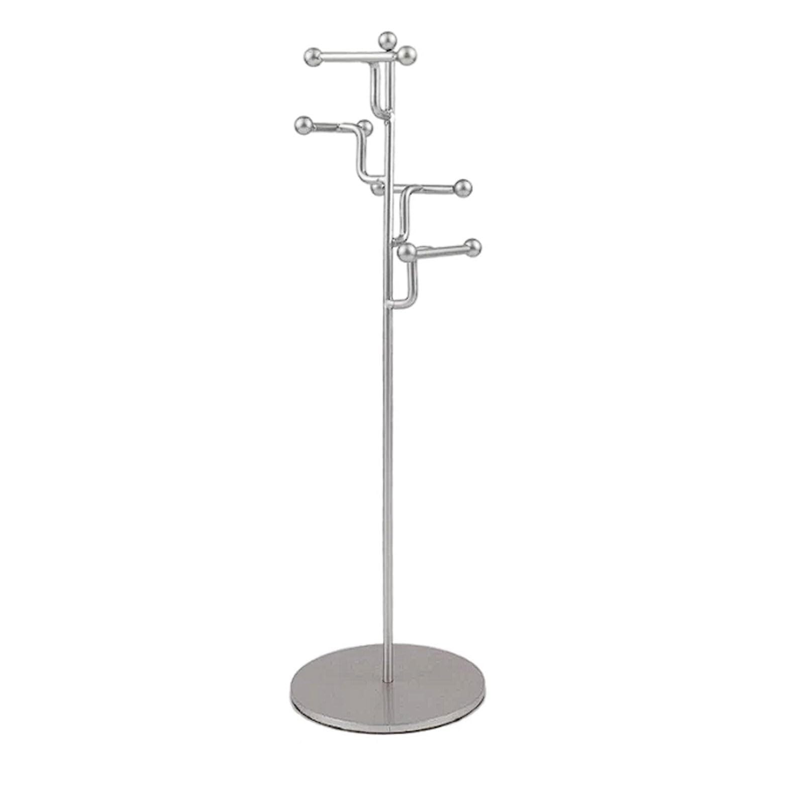 WxuuLTGJR Iron Jewelry Display Stand Ring Organizer Tree Necklace Tower Rack Jewelry Easel Stand Earring Showcase Hanging Holder Stable(Silver)