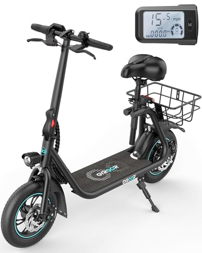 Gyroor Electric Scooter for Adults with Seat, 20/25 Miles