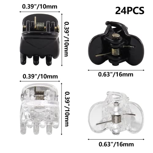 Pinzas pequeñas BokWin, claras y negro brillante, 24 pzas miniatura 4