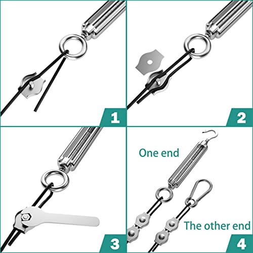 Fil-Fresh String Light Hanging Kit, 200Ft Stainless Steel Cable, Guide Wire For Outdoor String Lights, Patio Lights, Enough Hooks And Screws, Easy To Install #TOP5