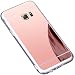 Produktbild kompatibel mit Surakey Galaxy S6 Edge Hülle,Schutzhülle für Galaxy S6 Edge Silikon Handyhülle Spiegel Hülle Bling Strass TPU Handyhülle Weiche TPU Telefon-Kasten Mirror Case für Galaxy S6 Edge,Gold