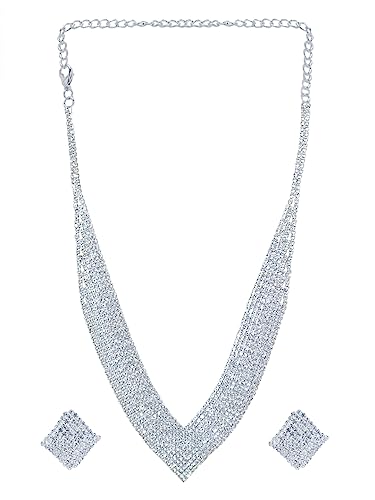 YouBella Jewellery for Women Celebrity Inspired Gold Plated Necklace Jewellery Set with Earrings for Women and Girls (YBNK_50583) (Silver) (B0C7LHSVQS) Amazon Price History, Amazon Price Tracker