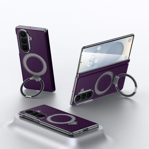 Coque Fold8 Ultra en cuir violet avec charnière premium et support rotatif