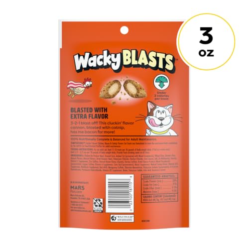 Temptations Wacky Blasts Cat Treats, Cluckin' Bacon Flavor, 3 oz, 12 Pack - image 9