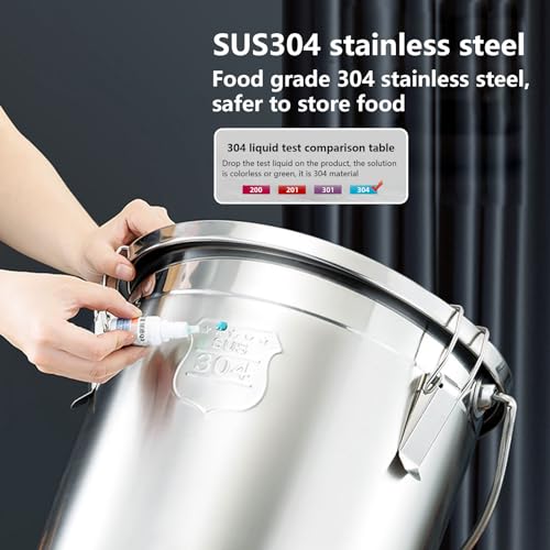 Barattolo ermetico in acciaio inox con coperchio, contenitore ermetico per alimenti per cucina e ristorante, contenitore durevole per mantenere la freschezza