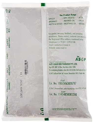 Image of Nuts About You SUNFLOWER Seeds, 1 kg | Raw | Premium | 100% Natural| Diet Food (Pack of 3)