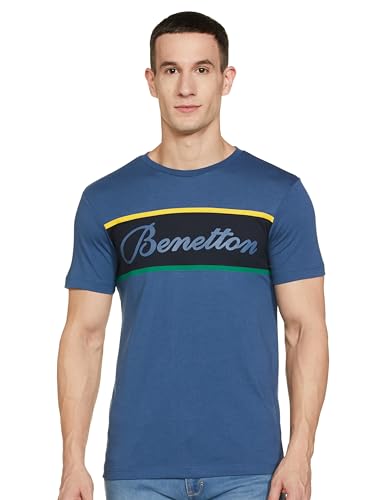 Image of United Colors of Benetton Men's Cotton Solid Regular Fit T-Shirt