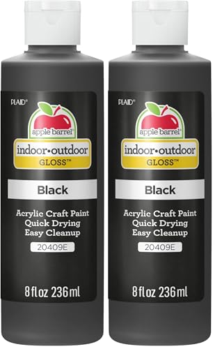 Apple Barrel, Gloss Acrylic Paint, Gloss Black, 8 fl oz (Pack of 2)