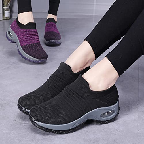 Super Soft Women’s Walking Shoes Ladies Soft Comfy Sole Sneakers Sock Shoes, Women's Breathable Air Cushion Sneakers4