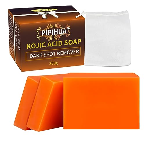 Pipihua Lemon Turmeric Kojic Acid Soap For Face Body With Kojic Acid Powder Vitamin C, Retinol, Collagen Dark Spot Soap Bar 10.58Oz #TOP26