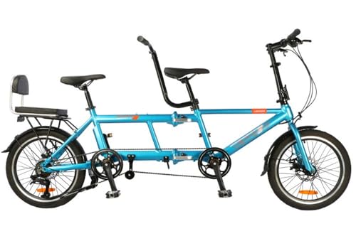 Kcolic Vélos Tandem Pliants Beach Cruiser Vélo pour Adultes, Vélo Tandem avec Roues 20 Pouces, Vélos Tandem Réglables 7 Vitesses Vélo Cruiser A,20inch