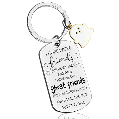 Halloween Gifts Best Friend For Friends Bestfriend Spooky Gift Ideas Friendship Gifts For Women Bestie Bff Birthday Halloween Accessories Cute Ghost Keychain Boo Basket Stuffers