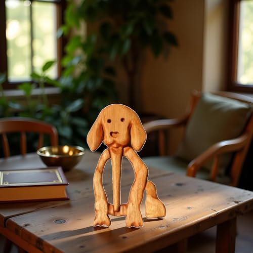 Image of Animal Wooden Dog Brooch Pins,Brooch Pin with Pattern,Creative Fashion Wooden Animal Brooch,Cute Vintage Sweater Clips Women's Brooches and Pins Jewelry