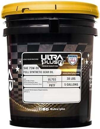 SAE 75W-90 Full Synthetic Gear Oil API GL-5 MT-1 Limited Slip Differential Fluid - 5 Gallon Pail - All-Weather Extreme Pressure Protection