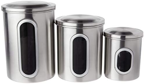 Fox Run 6103 Canister Set, Stainless Steel, 3-Piece Metallic, 5.75 x 6 x 8.5 inches - Thumbnail 4