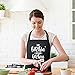 Xornis 100% Cotton Funny Apron for Women Men with 2 Pockets Kitchen Cooking Adjustable Chef Apron Gifts for Wife Husband Mother's Day