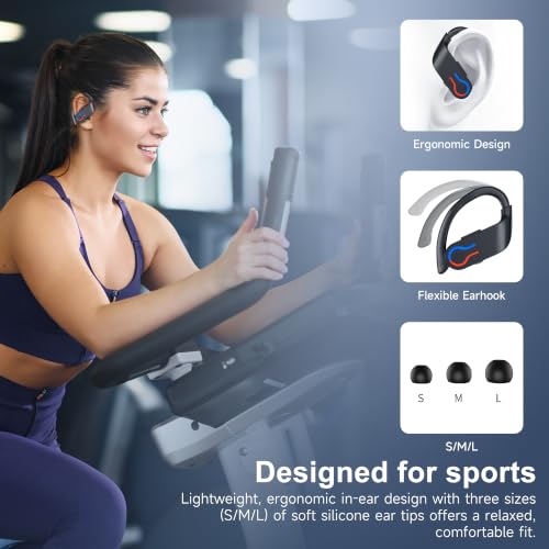 Image of Wireless Earbuds 120hrs Bluetooth 6.1 Headphone Sport, 2026 Bluetooth Earbuds with Fast Charging Case Dual LED Display Earphones ENC Noise Cancelling Mic with Easy Button Controls, IPX7 Waterproof
