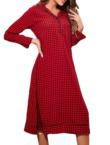 Robe de sommeil longue à carreaux pour vos soirées cocooning