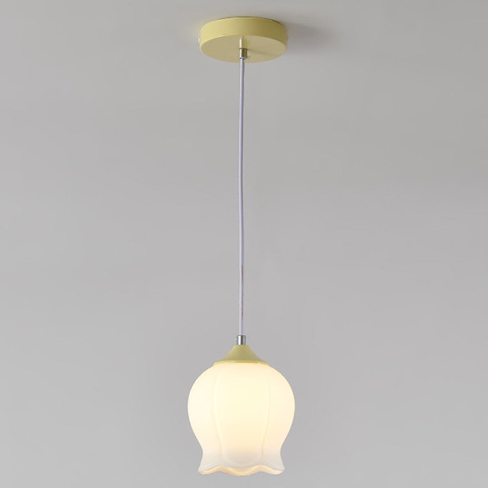 RSZCSMO Butter-Style Pumpkin Bedroom Pendant Light E26 Round Single-Head Glass Multi-Option Bedroom Hanging Lamp Children's Room, Bar Counter, Dining Table Lighting Fixture