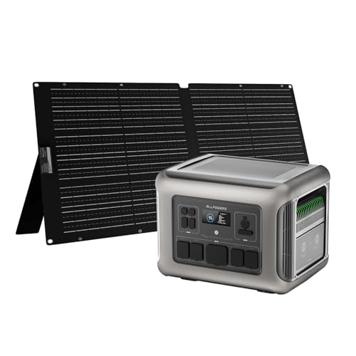 Image of ALLPOWERS R2500 V2 1920Wh 2500W Portable Power Station and 100W Solar Panel | Peak 5000W, 1 Hr Fast Charge,100W USB-C MPPT 1000W Max AC Output Solar Generator for Home Backup Power Outages Camping RV