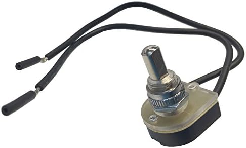 Gardner Bender GSW-24 Double Insulated Electrical Push Button Switch, SPST, ON-OFF, 6 A/125V AC, 6 inch Wire Terminal,Nickel,ON - OFF