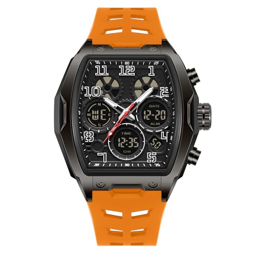 Montre homme numérique analogique multifonction avec chronomètre