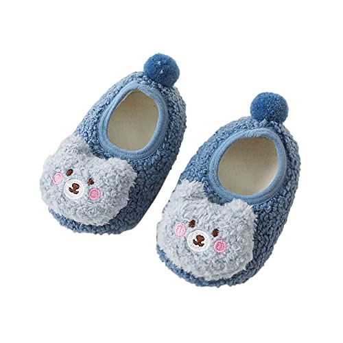 Toddler Cute Cartoon Shoes Boys Girls First Walking Shoes Flat Bottom Non Slip On Plush Warm Comfortable Shoes