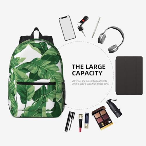 Sac à dos mode imprimé feuilles de palmier vert avec multiples rangements