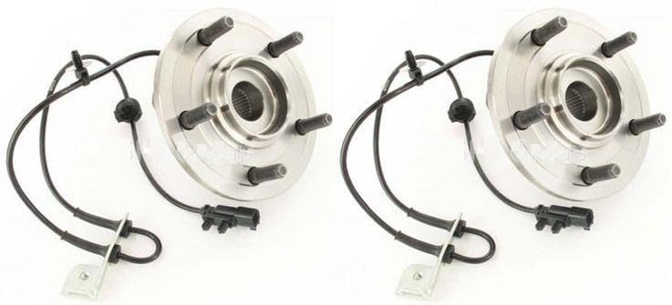 Image of TRQ 2 Piece Front Wheel Bearing & Hub Assembly Set Compatible with 2007-2008 Chrysler Pacifica