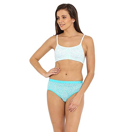Image of Jockey Women's Cotton Soft Cup Bra (SS12-0103-FE018 36C White & Jet Teal)