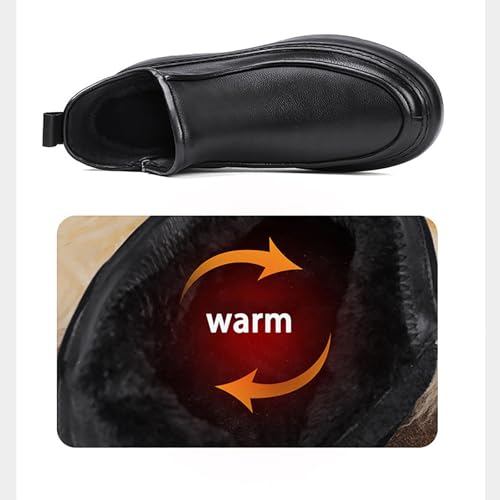 Men's Leather Dress Shoes Casual Business Commute Waterproof Warm Lined Oxford Shoes for Men - Comfortable Stylish Versatile for Office & Casual Wear3