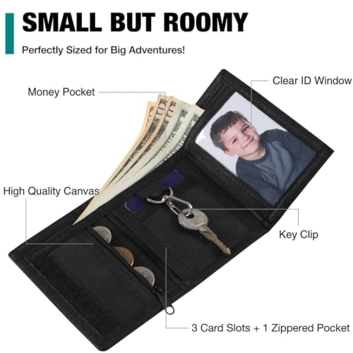 Image of Kids Wallet for Boys Teen, Little Boys Wallet for Kids Ages 4-5-6-7-8-9-10-12, Spider Youth Wallets with Zipper Coin Pocket, Tri Fold Child Childrens Wallet for Christmas Birthday Gift Ideas