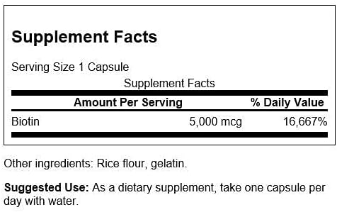 Swanson Biotin 5,000 mcg 100 Caps 2 Pack