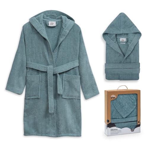 Interbaby Albornoz Niños: Niña, Niño, Bebe Recien Nacido | Albornoz Infantil de 6 a 8 Años | 100% Algodón, Extra Suave, Fácil de Lavar, Alta Capacidad de Absorción
