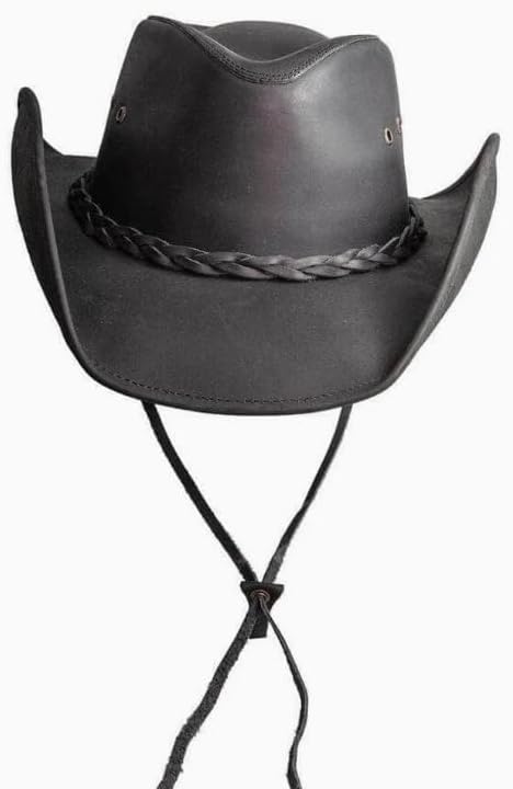 American Hat Makers Hollywood Outback Hat | Oiled Leather Cowboy Hat | Durable, Breathable & Stylish Sun Protection - Image 4