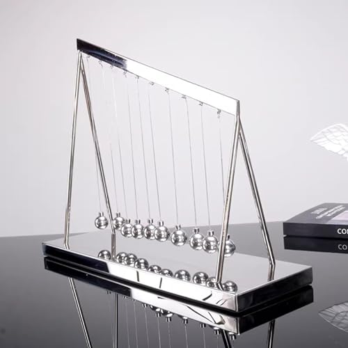 Newton's Berceau pour bureau, 10 boules en acier, décoration de démonstration d'équilibre cinétique, pendule en métal robuste, cadeau scientifique pour décoration de bureau, décoration d'intérieur