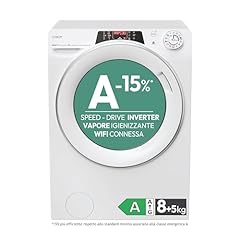Candy RapidÒ ROW 4856DWMS7-S, Lavasciuga a carica frontale, 8+5 KG, Classe A-15%, 1400 giri, 76 dB, Cicli Rapidi, Partenza Ritardata, Vapore, 16 programmi, Bianco, AxLxP 85x60x54 cm