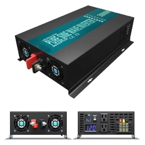 Convertidor Corriente Inversor Solar De Onda Sinusoidal Pura 3000W Convertidor Fuente Alimentación De 12V/24V/48V CC A 220V-230V Tipo De Enchufe Universal Convertidor(48V)
